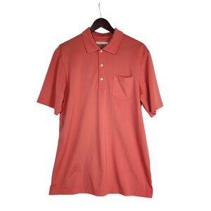 Greg Norman Collection Men's Size Large Coral Salmon Golf Polo Shirt Play Dry